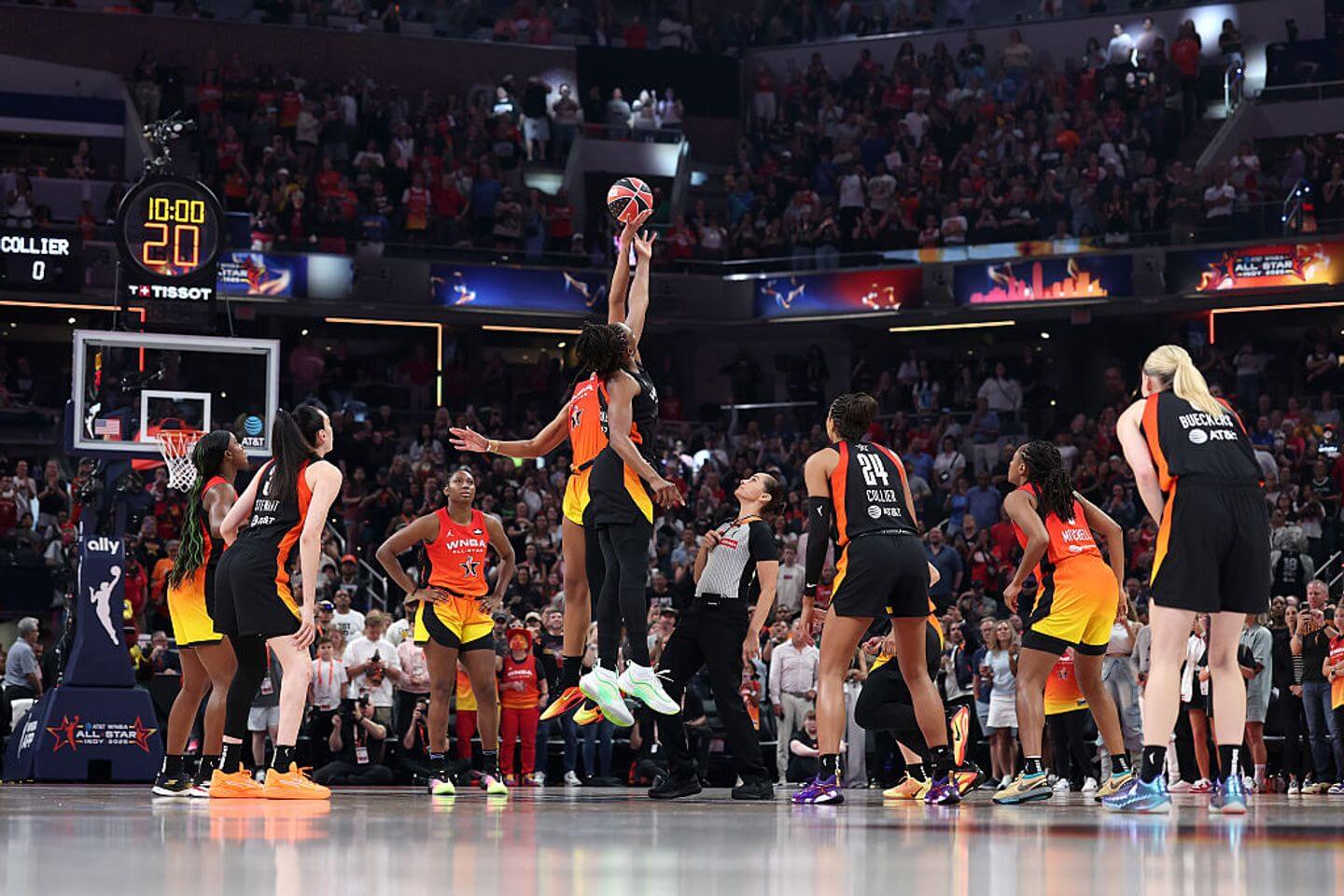 WNBA All-Star Game live updates: Team Collier up big over Team Clark as Caitlin Clark out with injury