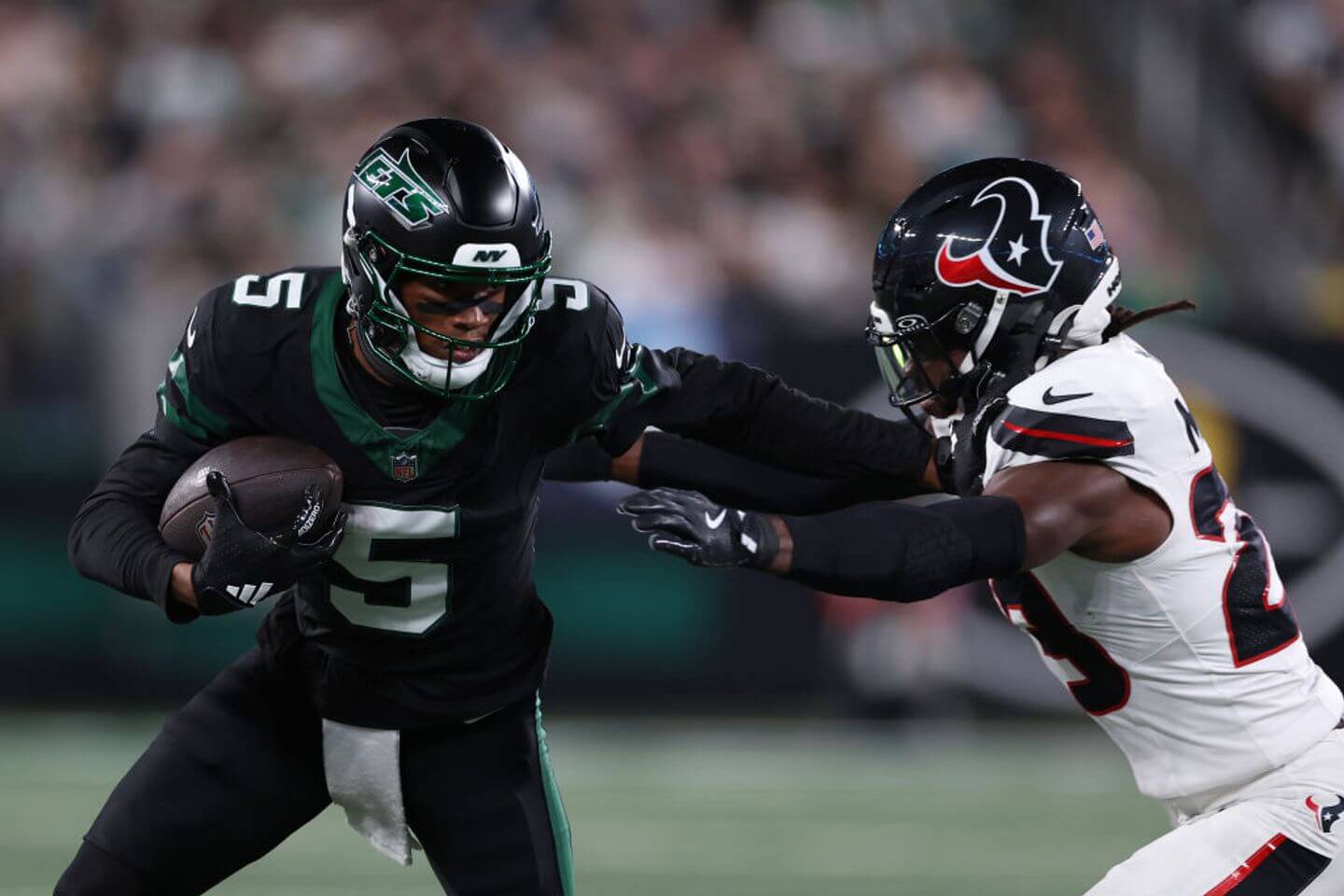 NFL Thursday Night Football Jets vs. Texans score and live updates: Malachi Corley's fumble out of end zone keeps game scoreless