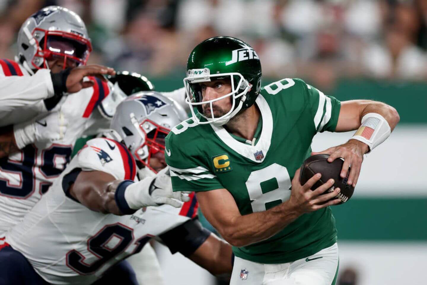 Patriots vs. Jets NFL Thursday Night Football score, live updates: Breece Hall rushing TD doubles New York’s lead