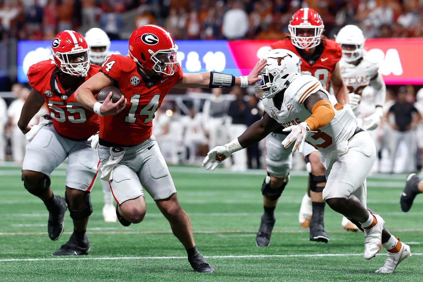 Georgia beats Texas in SEC Championship Game after Trevor Etienne's TD in OT: Live reaction and updates